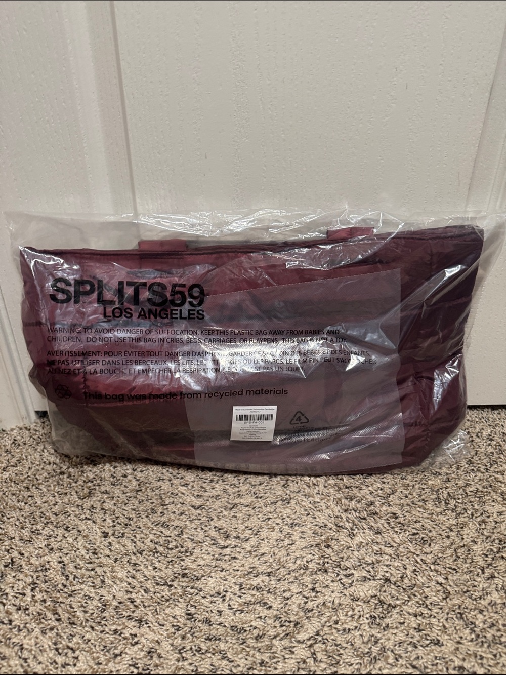 Splits59 Maroon Travel Duffel with Dual Handles